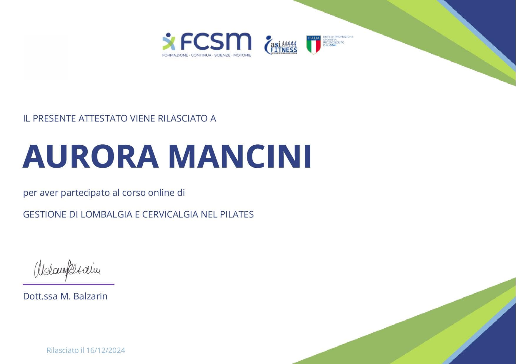 Anteprima di Gestione di lombalgia e cervicalgia nel pilates